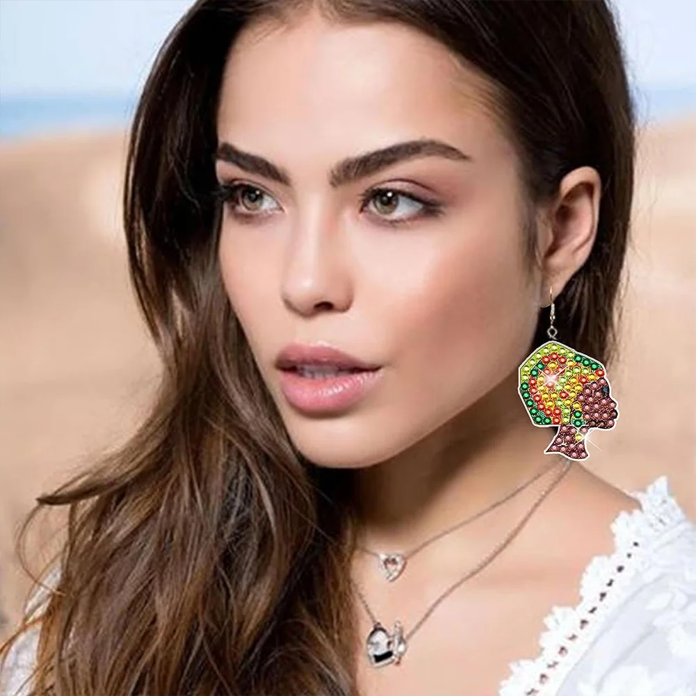 8 Pairs Christmas Series Double Sided Diamond Painting Earrings for Women Girl Jewelry Crafting