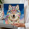DIY Pearl Painting Wolf for Home Decor with Frame(25x25cm)