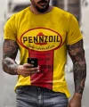 Mens Vintage Motor Pennzoil Oil Printed T-shirt