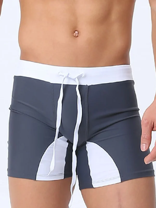 Reflective Stripe Color Blocking Fashion Trunks