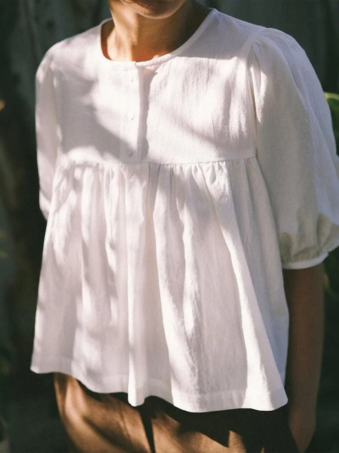 Women's cotton and linen casual shirt