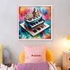 (US Only)Piano Printed Cross Stitch Kit 45x45cm DIY 11CT Thread Art Needlework Home Decor