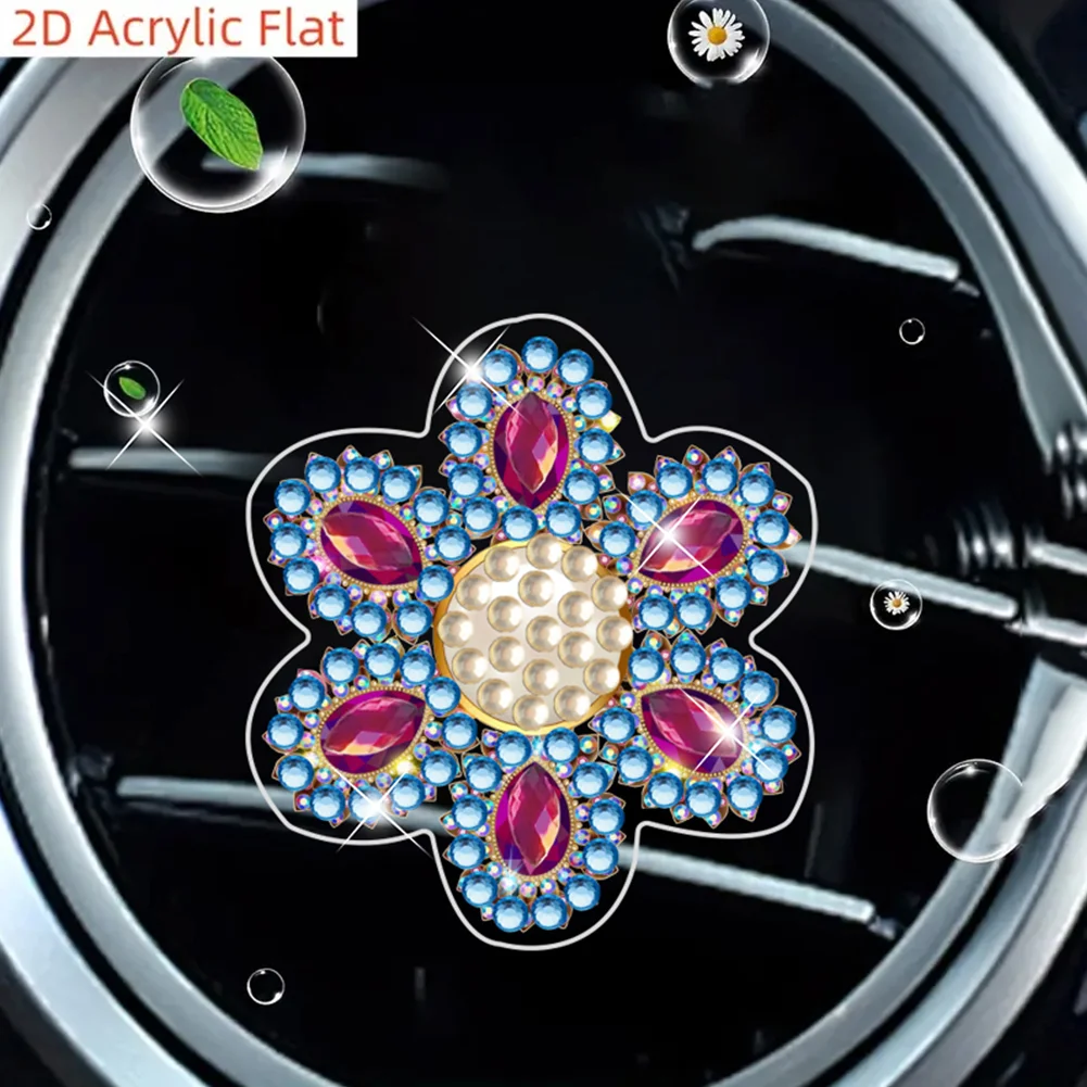 4pc Mandala DIY Diamond Painting Car Air Vent Clip Air Freshener for Adult