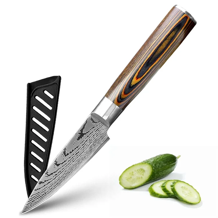 Japanese Paring Knife with Pakka Handle, High Carbon Steel Kitchen Paring Knife