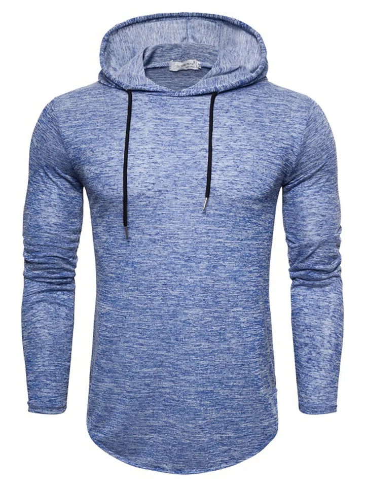 The New Men's Fashion Solid Color Hoodie with Cap Casual Long-sleeved Four Seasons Paragraph Large Size Men's T-shirt M L XL 2XL | 168DEAL