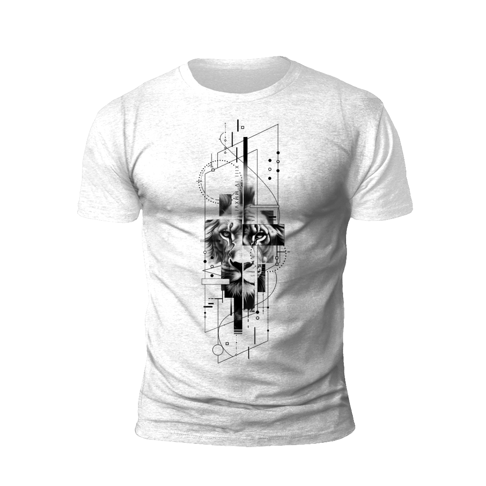 Lion's Geometry: A Fusion of Nature T-shirt