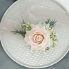 10PCS Babysbreath Rose Corsage Boutonniere Wrist Artificial Flower Wedding Catering Bridal Groom Guests Bouquets 