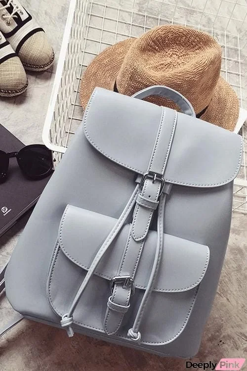 Leather Buckle Backpack