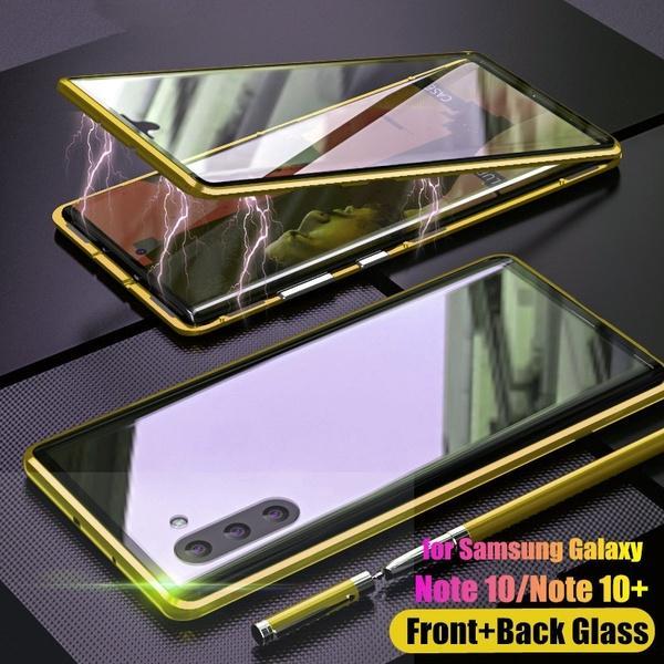 2020 Upgraded Two Side Tempered Glass Magnetic Adsorption Phone Case for Samsung Galaxy Note10+ 5G Note10+ Note 10