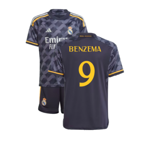 Real Madrid Karim Benzema 9 Auswärtstrikot Kinder Mini Kit 2023-2024