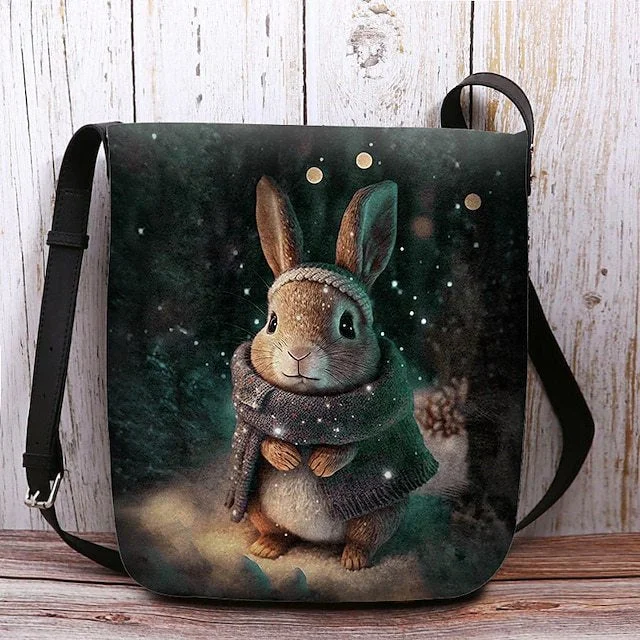 Style & Comfort for Mature Women Women's Rabbit Print Crossbody Bag