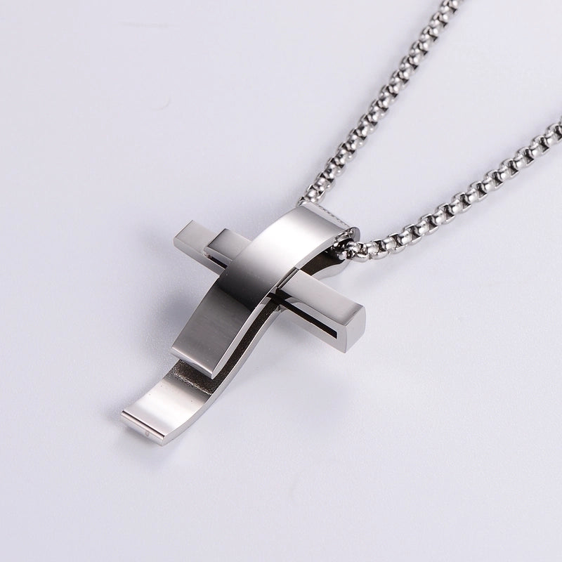 Hip-Hop Streetwear Cross 304 Stainless Steel Plating 18K Gold Plated Unisex