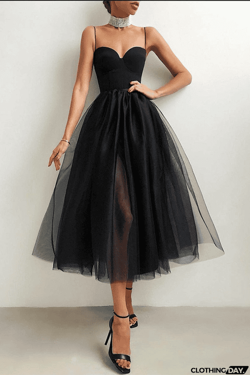 Mesh Ball Gown Slip Dress