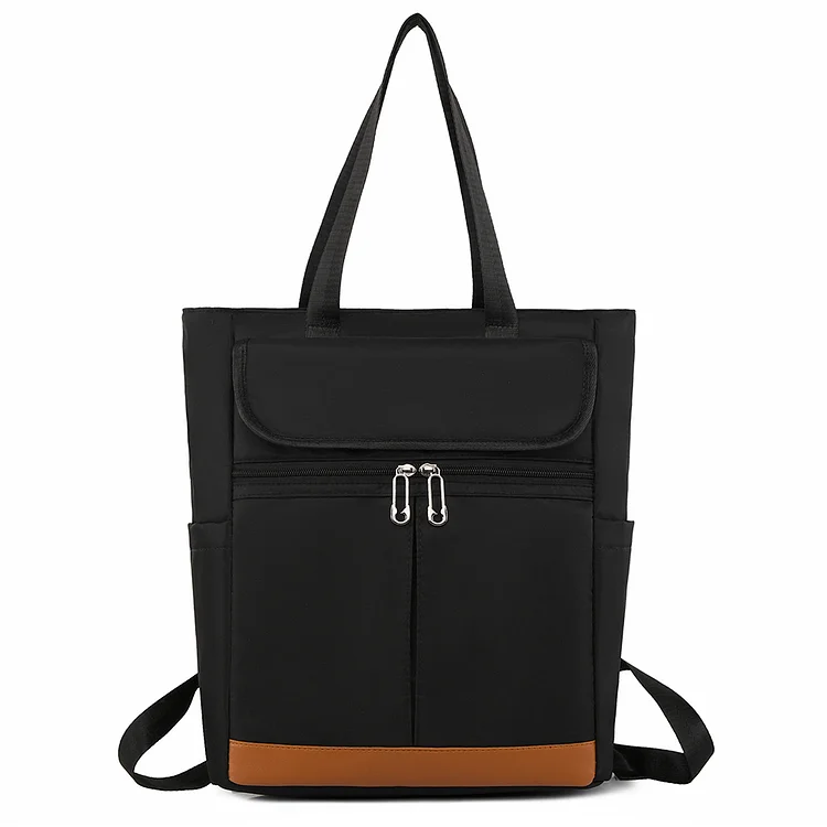 Women Computer Backpack Large Capacity School Bag Student Travel Bag (Black)