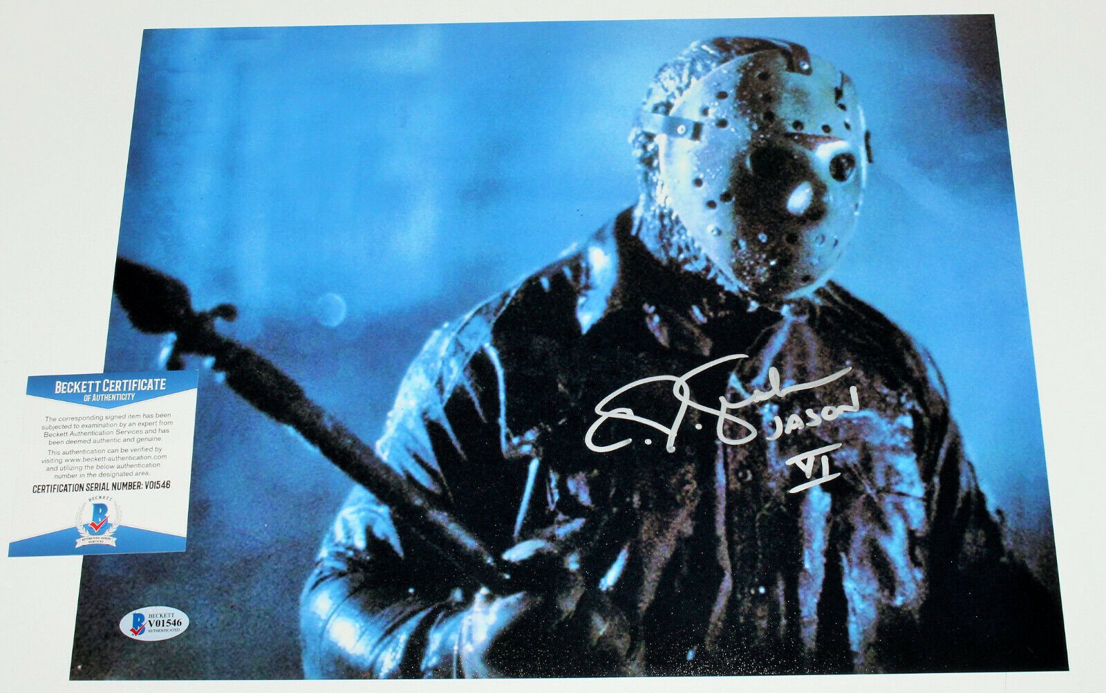 C.J. GRAHAM SIGNED FRIDAY THE 13TH PART 6 JASON LIVES 11x14 Photo Poster painting BECKETT COA