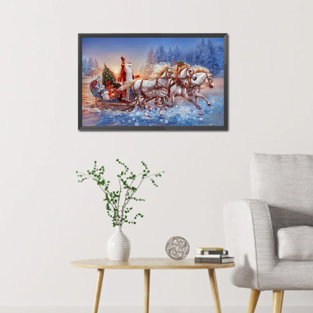 Diamond Painting - Full Round Drill - Santa Sleigh(60*40cm)