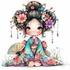 Cartoon Japanese Geisha-11CT Stamped Cross Stitch 40*40cm