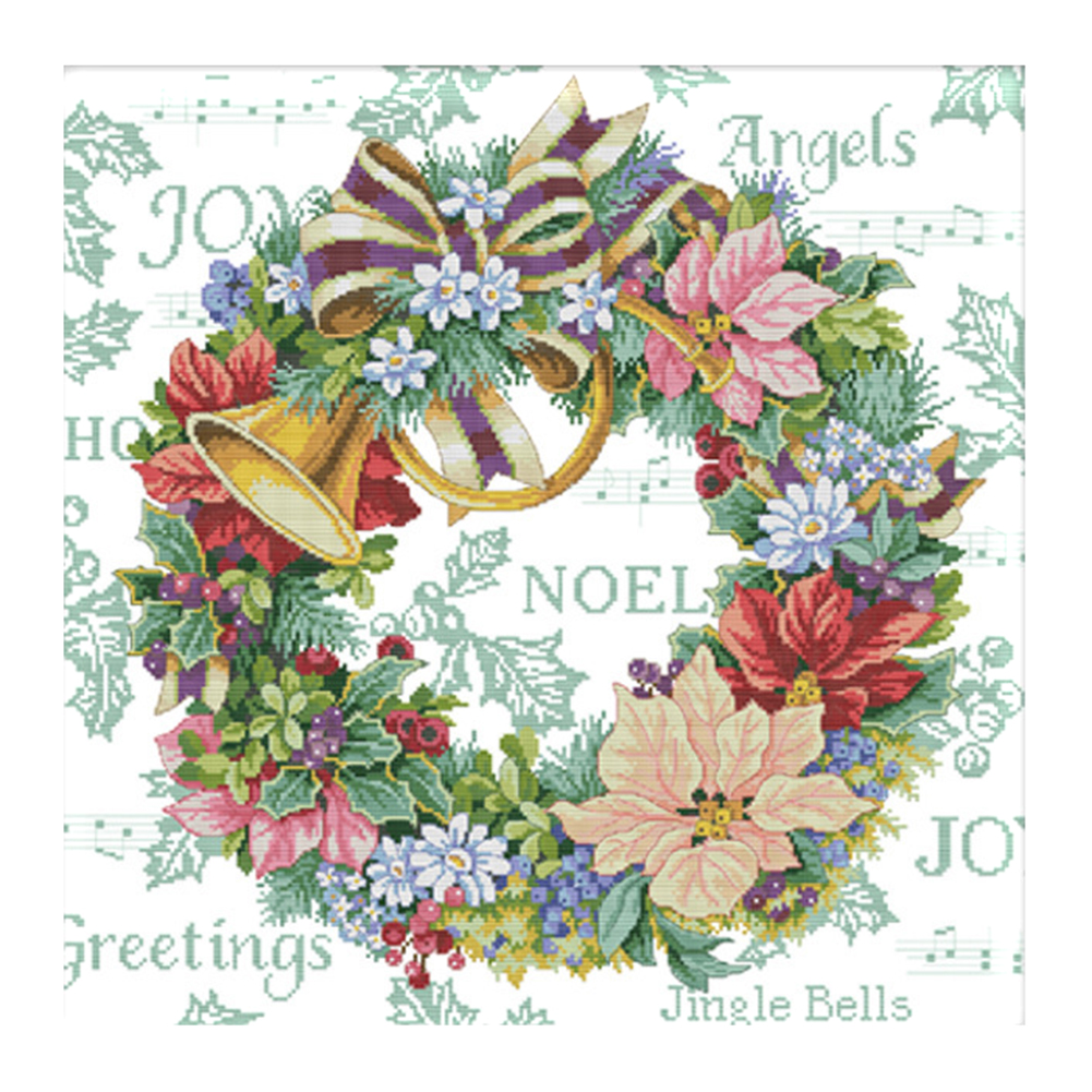 

Wreath - 11CT Stamped Cross Stitch - 69*68CM, 501 Original