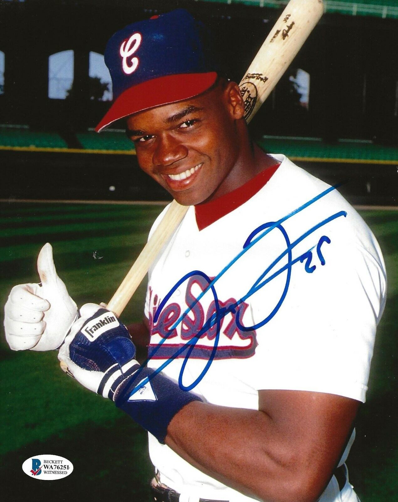 Frank Thomas signed Chicago White Sox 8x10 Photo Poster painting Beckett Witnessed #5