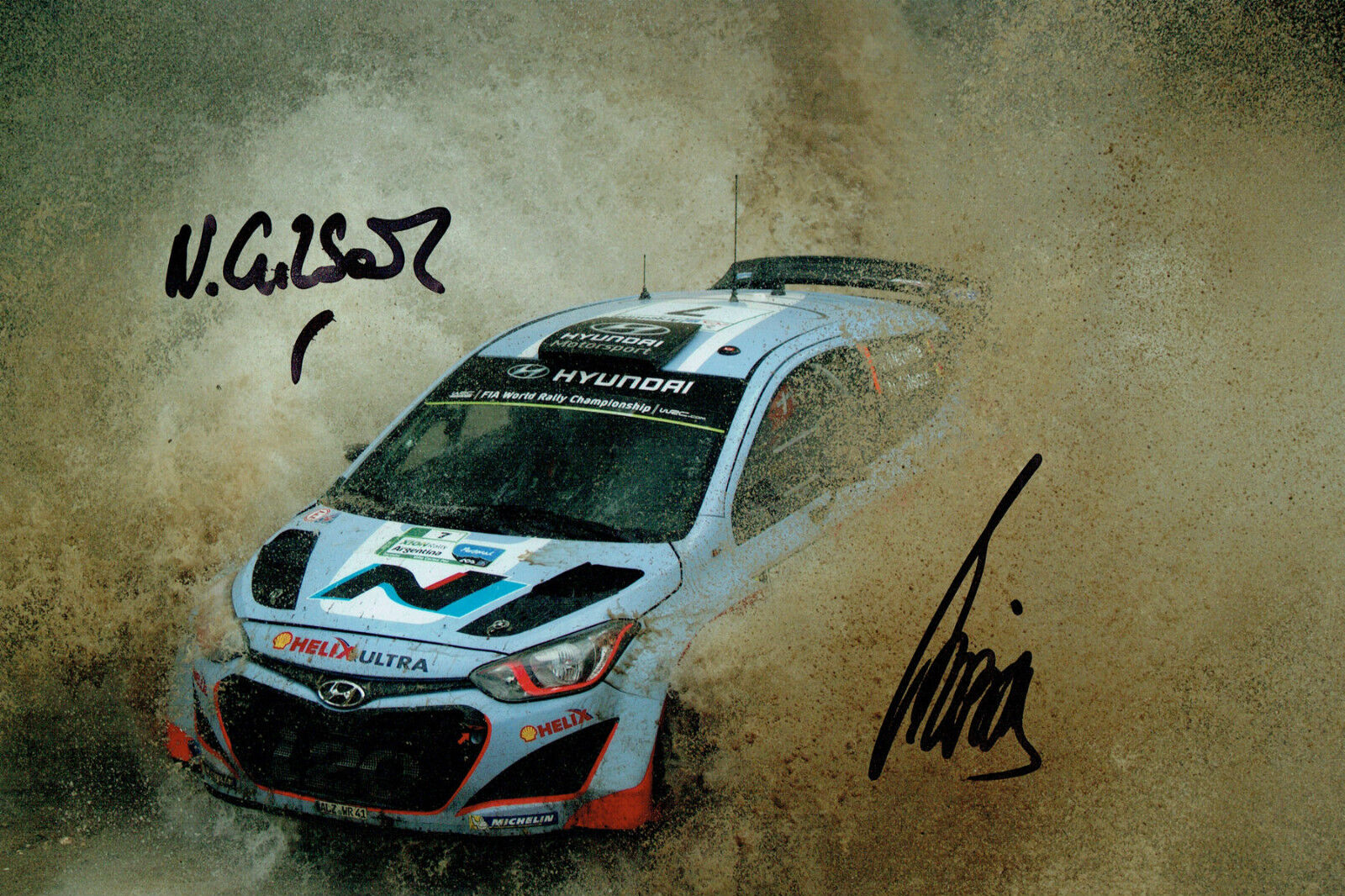 Thierry NEUVILLE & Nicolas GILSOUL SIGNED AUTOGRAPH 12x8 WRC Photo Poster painting AFTAL COA