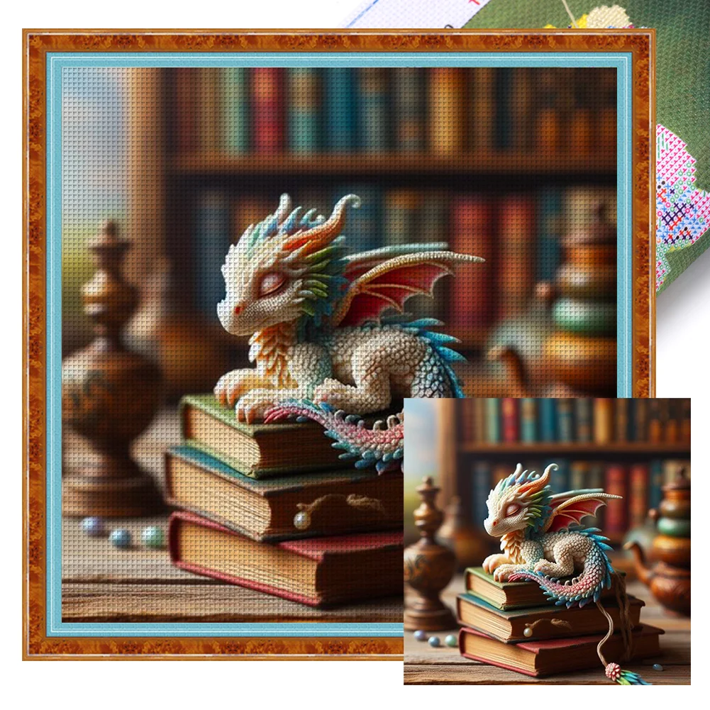 11CT Full Stamped Cross Stitch - Cute Dragon(Canvas|50*50CM)