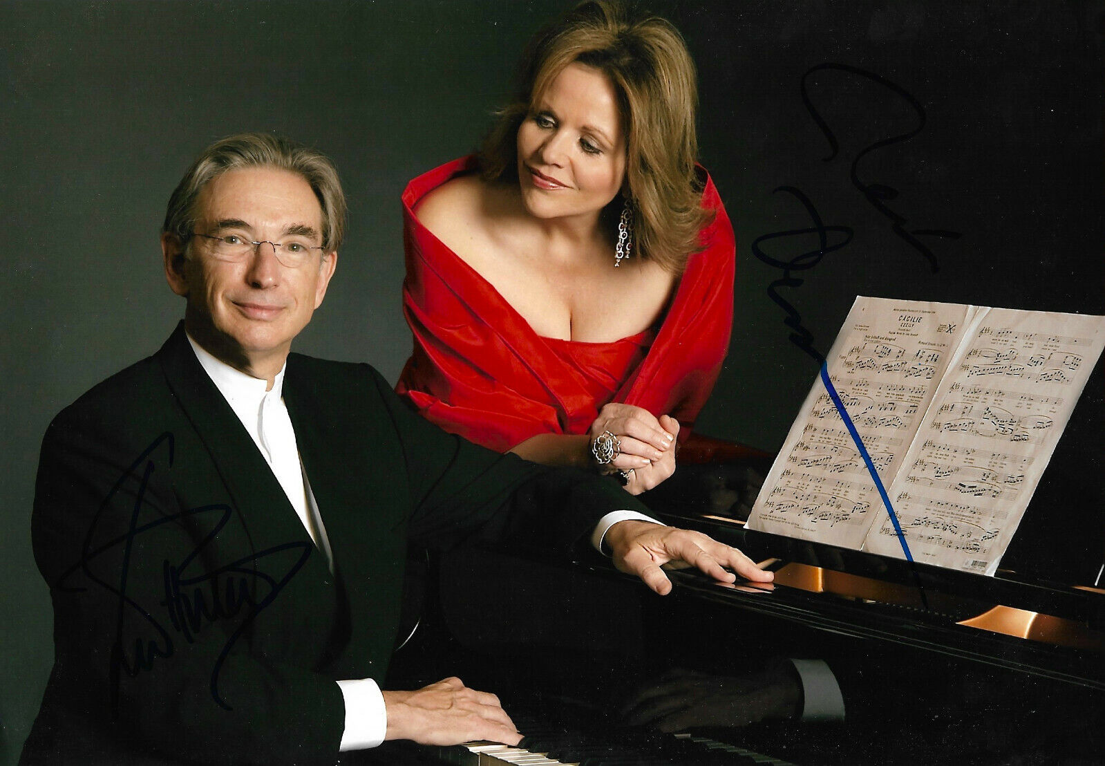 Renee Fleming & Michael Tilson Thomas Opera signed 8x12 inch Photo Poster painting autographs