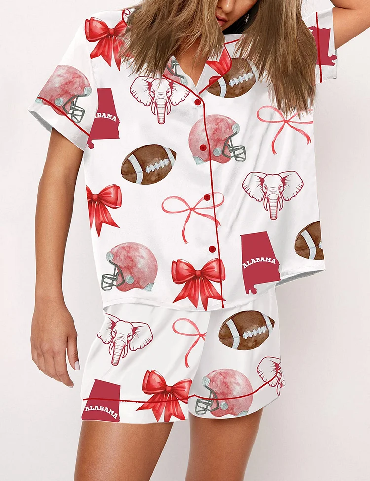 Women's Alabama Bow Aesthetic Game Day Pajama Set