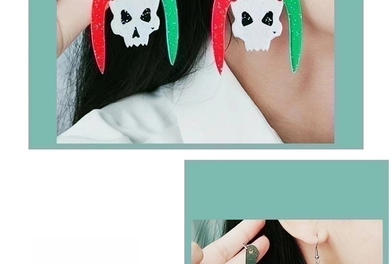 Funny Blade Skull Arylic Drop Earrings