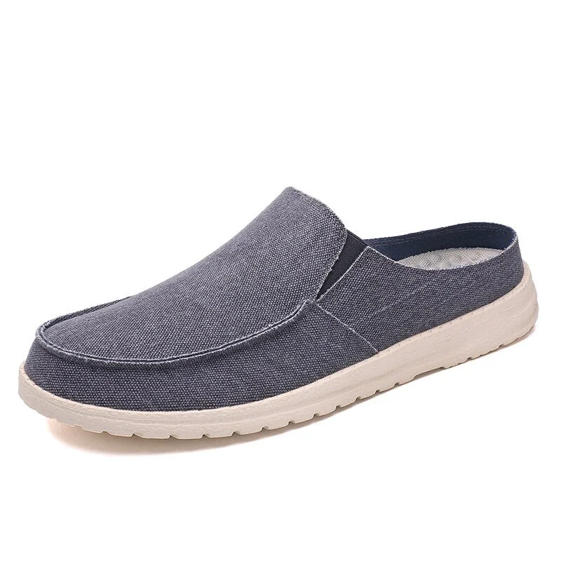 Susugrace Size 48 Casual Canvas Half Shoes Men Summer Luxury Loafers Outdoor Fashion Breathable Men Half Slippers 2022 Hot Sale