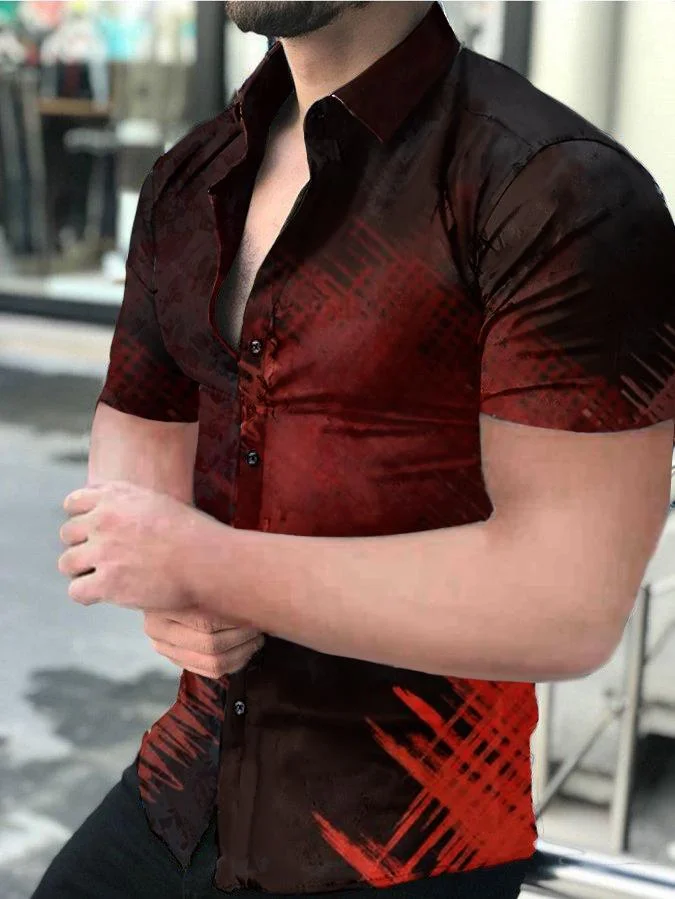 Men's Casual Printed Short-Sleeved Shirt29
