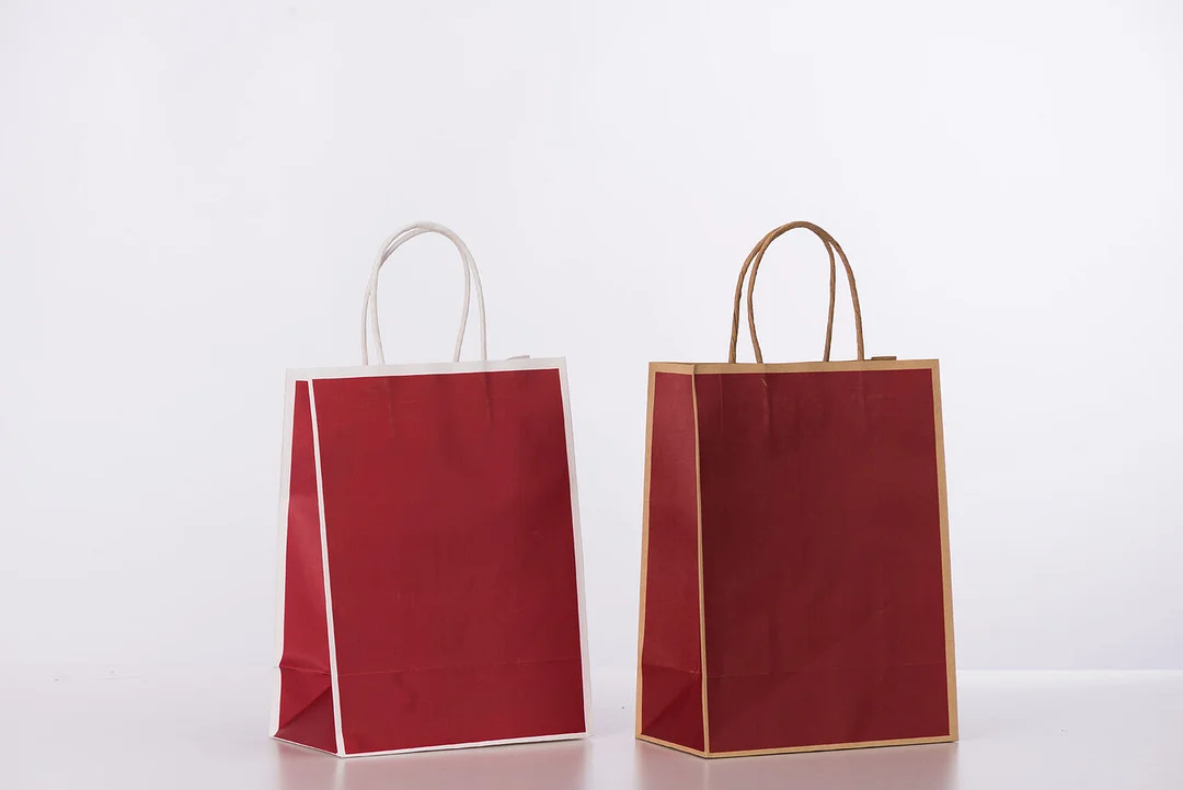 Brick Red Paper Bags With Logo