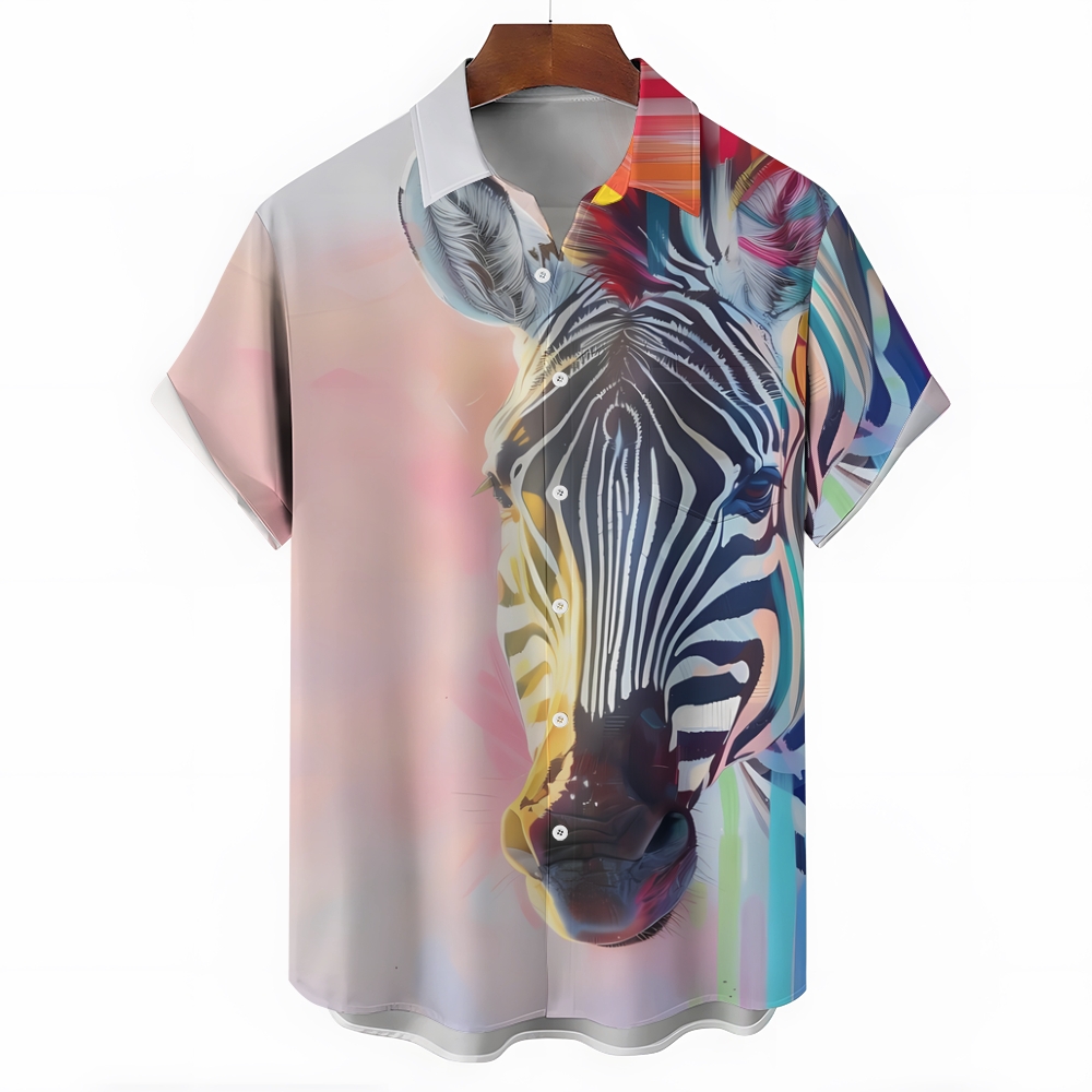 Zebra Print Hawaiian Shirt