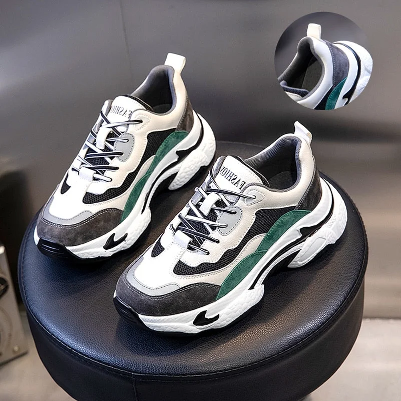 Meotina Flats Sneakers Women Shoes Genuine Leather Flat Platform Shoes Mixed Colors Round Toe Causal Shoes Female  Autumn Winter