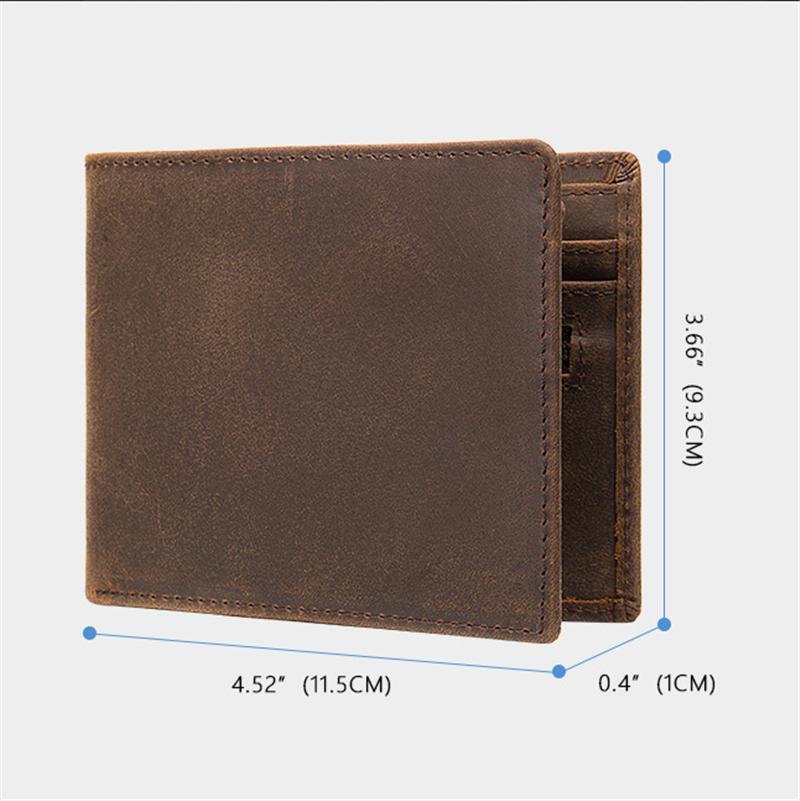 Anti-Scan RFID Design Genuine Leather Currency Pocket Coin Slot Lightweight Mini Wallet