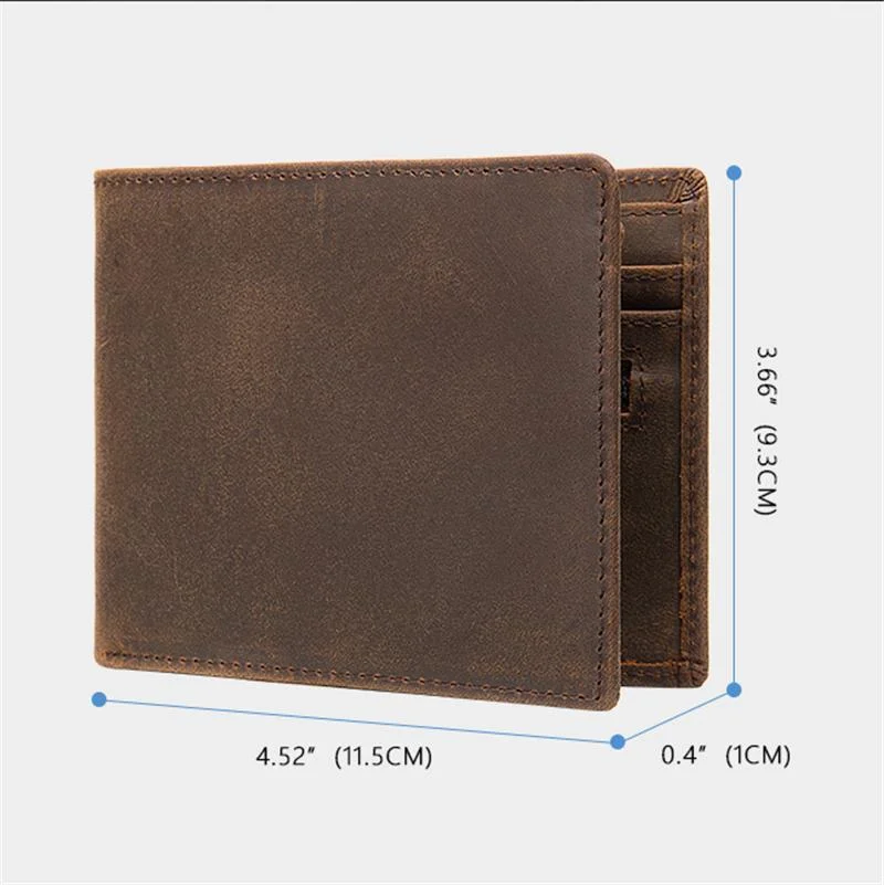Anti-Scan RFID Design Genuine Leather Currency Pocket Coin Slot Lightweight Mini Wallet