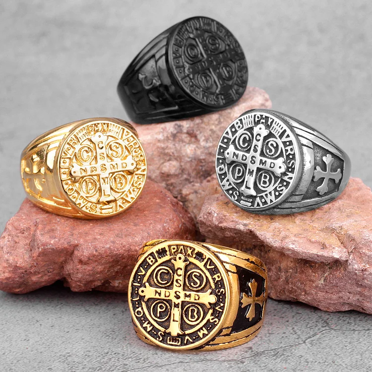 Vintage Cross Stainless Steel Ring