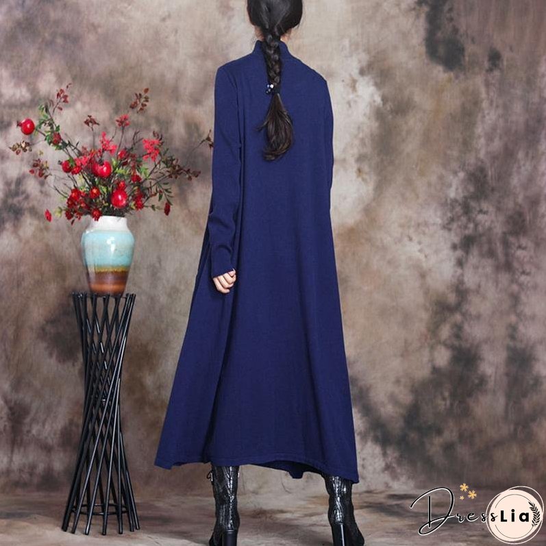 Solid Knitted High Neck Casual Dress ( Limited Stock)
