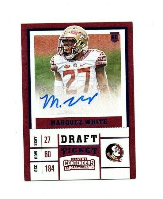 Marquez White Florida State signed autograph 2017 Panini Contenders rookie