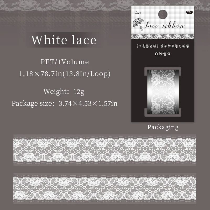 PET Tape - 30mm*200cm Lace Ribbon Series Vintage Flower Lace Landscaping 