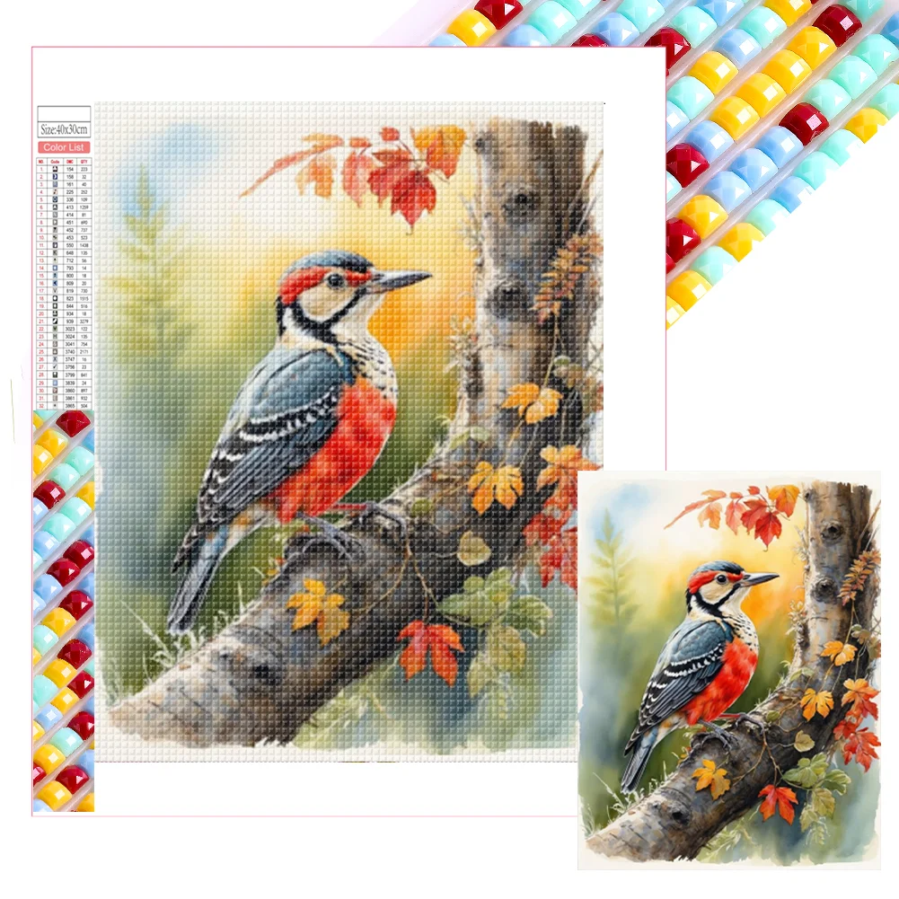 Full Square Diamond Painting - Woodpecker(Canvas|35*45cm)