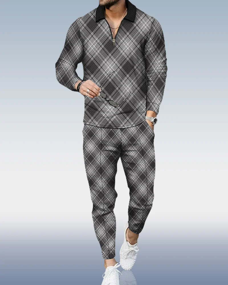 Men's Casual Personality Polo Suit 110