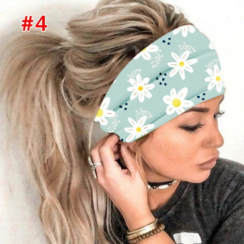 Sdrawing Sdrawing Printed Headwear Women's Headcarripe Sports Headband Fashion Wide-Border Yoga Headbands Breathable Soft Hair