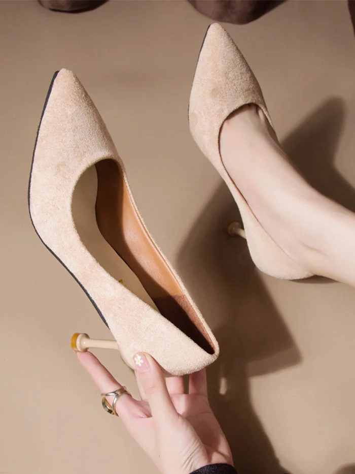 6 cm simple pointed stiletto heel professional shoes