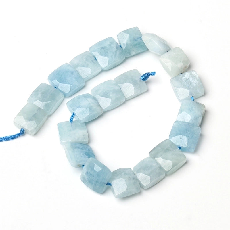 Natural 10x10x5mm Square Irregular Cut Surface AA Citrine Sea Blue Baojia Jade Pink Crystal Loose Beads Accessories