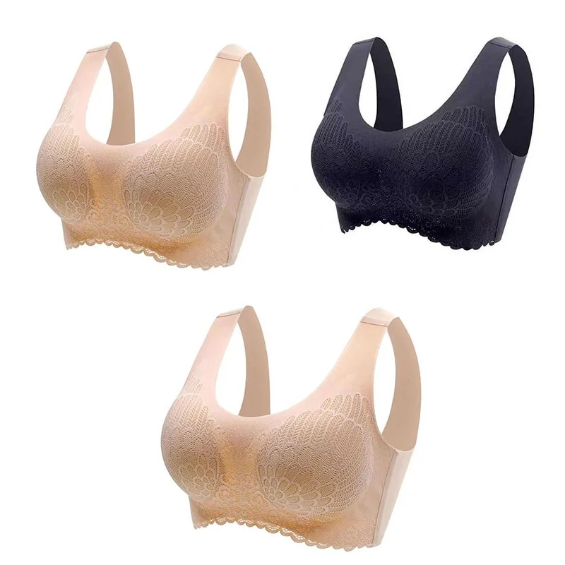 Billionm pcs/lot Women Latex Bra Seamless Bras For Women Underwear Push Up No Trace Bralette With Pad Vest Comfort Top Sport Bra