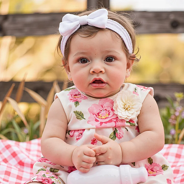[New] 20'' Truly Lifelike Reborn Baby Brown Hair Girl Doll Bradiz Baby