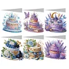 6PCS Cake DIY Diamond Art Greeting Cards Congratulations Cards & Gifts