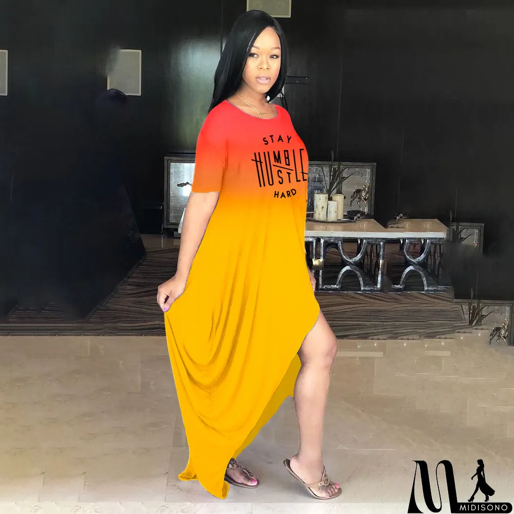 MidiSono - Casual Print Loose Irregular Maxi Dress