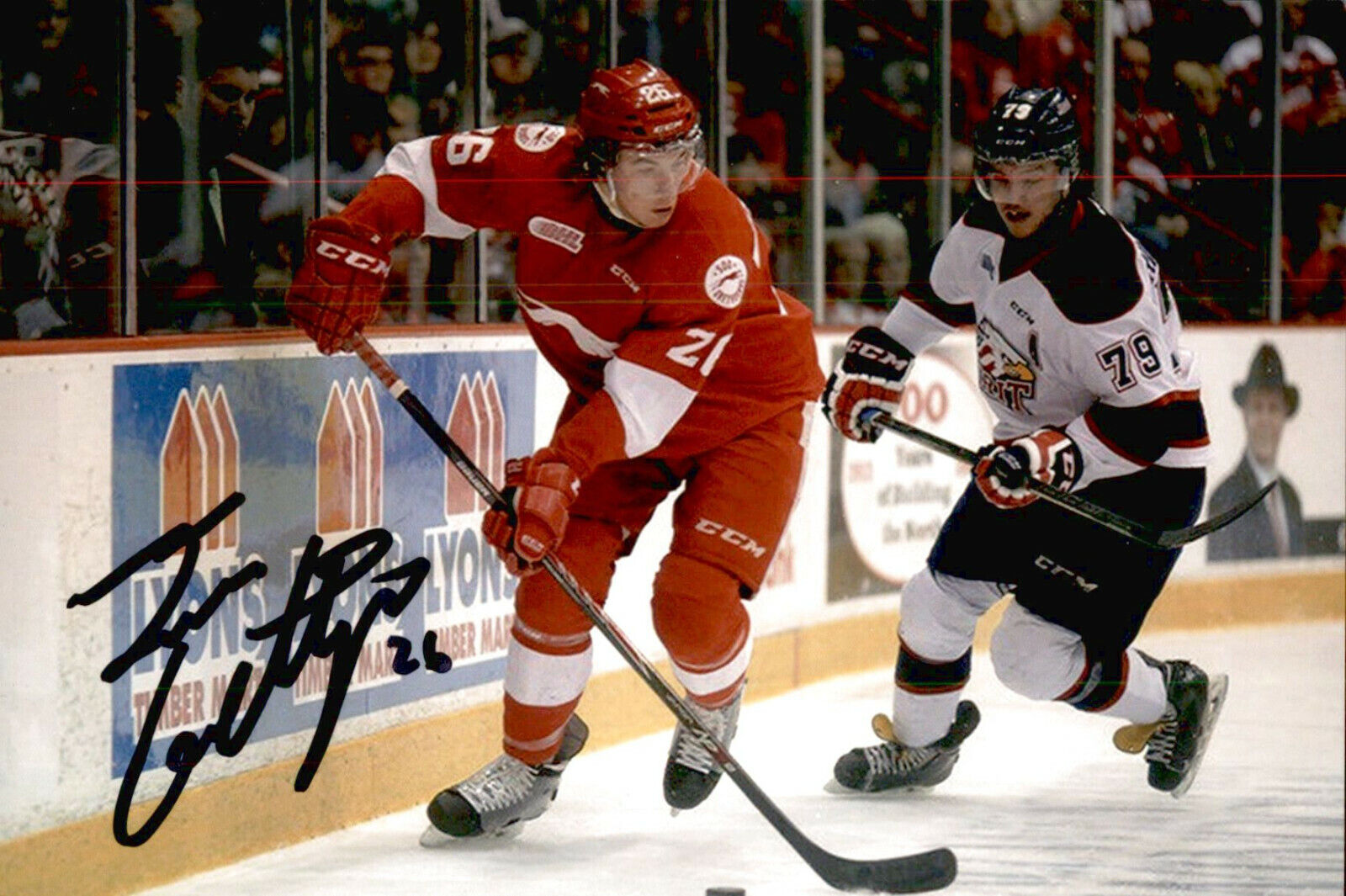 Tim Gettinger SIGNED 4x6 Photo Poster painting SAULT STE MARIE GREYHOUNDS / NEW YORK RANGERS #2