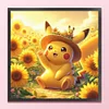 Sunflower Pikachu-11CT Stamped Cross Stitch 40*40cm/15.75*15.75in